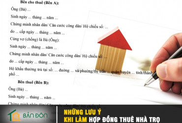 Những LƯU Ý trong thỏa thuận làm HỢP ĐỒNG THUÊ NHÀ TRỌ bạn phải biết!