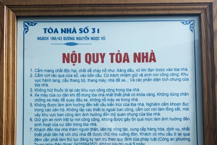 Mẫu Nội quy nhà trọ, phòng trọ 2019-2020